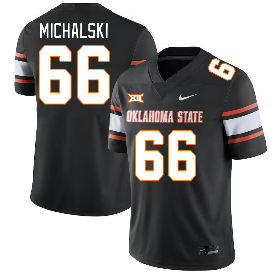 Oklahoma State Cowboys #66 Joe Michalski College Football Jerseys Stitched Sale-Black